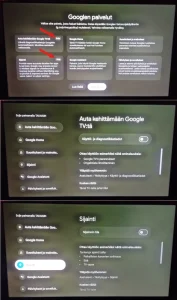 Sijainti ja diagnostiikkatiedot pois