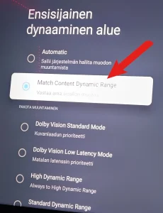 Dynaaminen alue, vastaa aina sisällön muotoa.