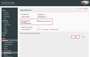Pistä ruksi Ctf ja paina save.