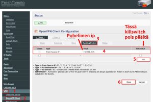 Openvpn tomato killswitch pois päältä