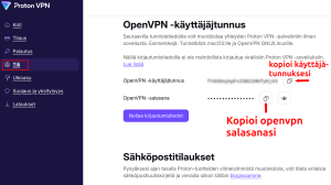 Openvpn tunnukset