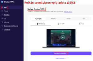 Lataa Protonvpn free ilmaiseksi