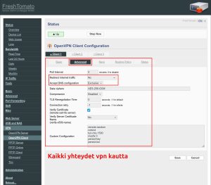 Openvpn advanced välilehti, kaikki vpn kautta