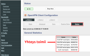 Openvpn yhteys toimii