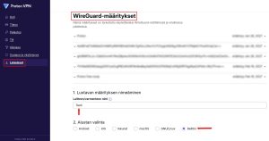 Wireguard määritys