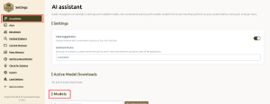 AI assistant Settings 