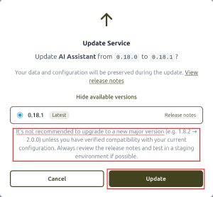 App Settings update