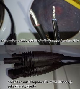MC4 liittimen pikakiinnitys
